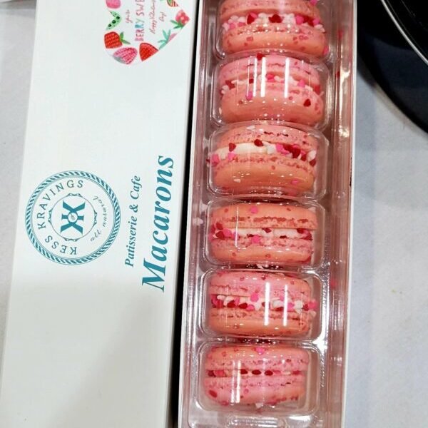 Strawberry Macarons, Set of 6