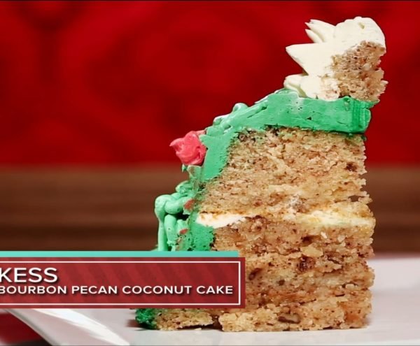 Bourbon Butter Pecan Coconut Cake
