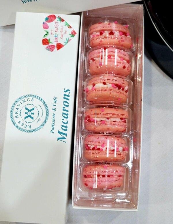 Strawberry Macarons, Set of 6